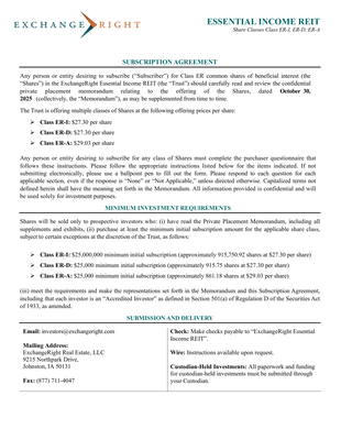 Subscription Agreement