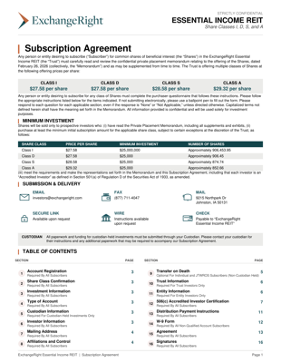 Subscription Agreement